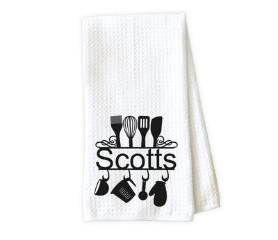 Baking Split Frame with Hooks Personalized Waffle Weave Microfiber Kitchen Towel