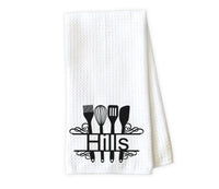 Baking Split Frame with Swirls Personalized Kitchen Towel - Waffle Weave Towel - Microfiber Towel - Kitchen Decor - House Warming Gift - Sew Lucky Embroidery