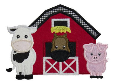 Barn Sew or Iron on Embroidered Patch