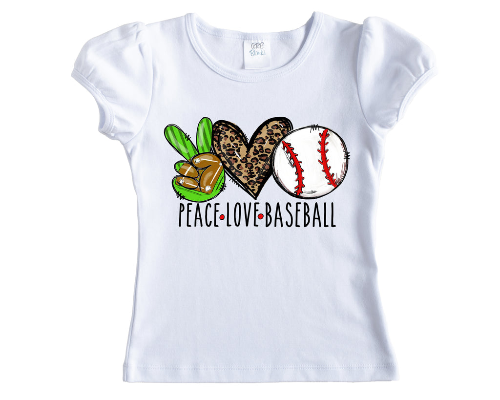 Baseball Love Girls  Short or Long Sleeves Shirt - Sew Lucky Embroidery