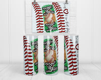 Baseball Mom Heart 20 oz insulated tumbler with lid and straw - Sew Lucky Embroidery
