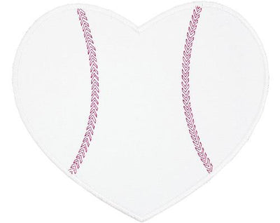 Baseball Heart Sew or Iron on Embroidered Patch