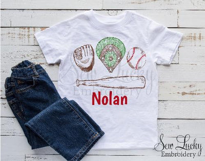 Baseball Trio Personalized Short Sleeves or Long Sleeves Shirt