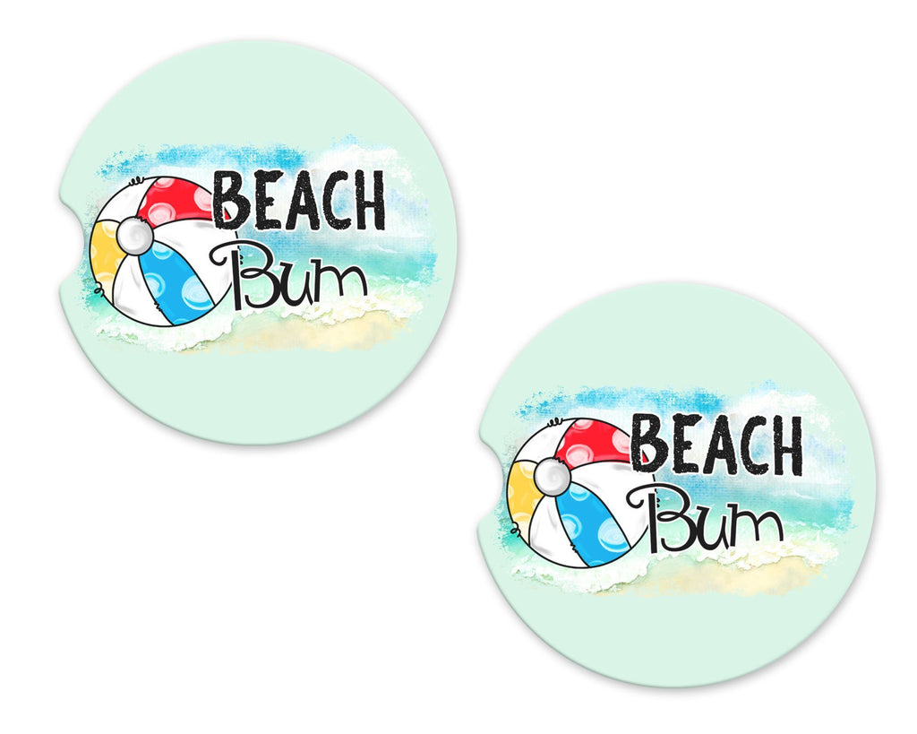 Beach Bum Sandstone Car Coasters
