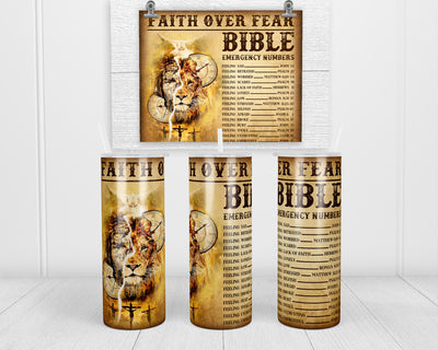 Bible Emergency Numbers 20 oz insulated tumbler with lid and straw