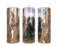 Black Lab and Duck 20 oz insulated tumbler with lid and straw - Sew Lucky Embroidery