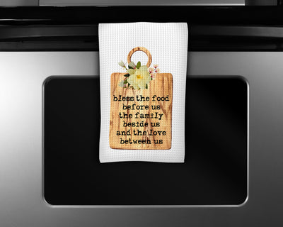 Bless the Food Waffle Weave Microfiber Kitchen Towel