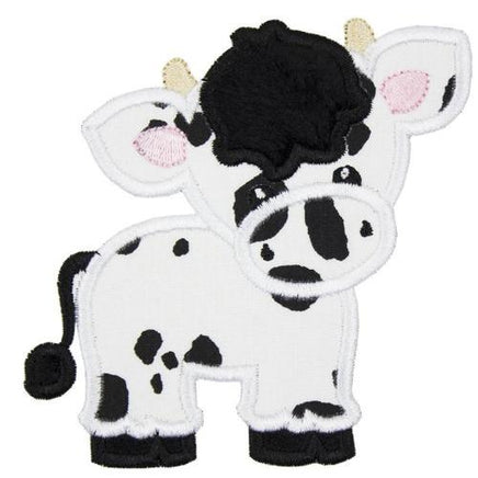 Boy Cow with Horns Patch - Sew Lucky Embroidery