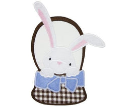 Boy Easter Bunny in Basket Patch - Sew Lucky Embroidery