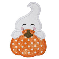 Boy Ghost with Monogrammed Pumpkin Patch  - Sew Lucky Embroidery