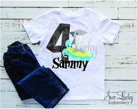 Boy Shark Personalized Birthday Printed Shirt