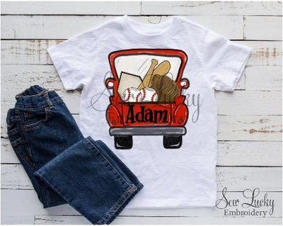 Boys Baseball Truck Personalized Shirt