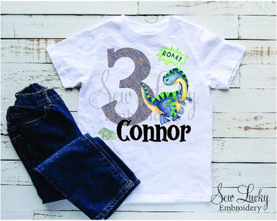 Boys Dinosaur Birthday Personalized Shirt