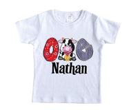 Boys Farm Cow Personalized Birthday Shirt Sample