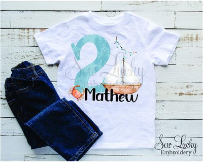 Boys Nautical Birthday Personalized Shirt