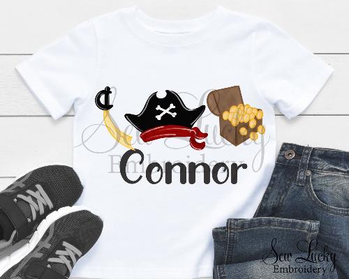 Boys Pirate Treasure Trio Personalized Shirt