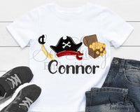 Boys Pirate Treasure Trio Personalized Shirt