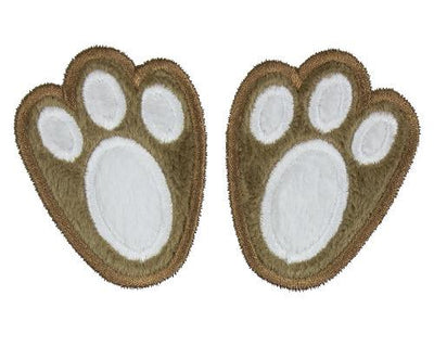 Brown Bunny Feet Sew or Iron on Embroidered Patch