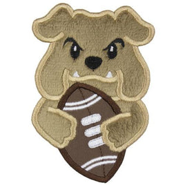Bulldog Boy Football Patch - Sew Lucky Embroidery