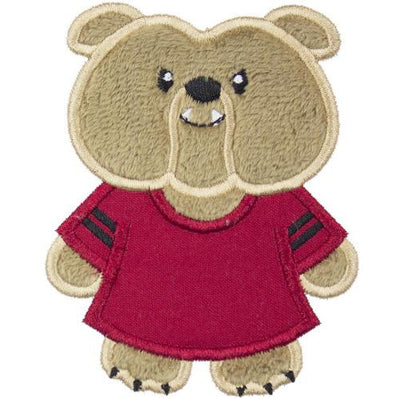 Bulldog Boy Football Sew or Iron on Embroidered Patch