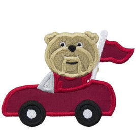 Bulldog Football Car Patch - Sew Lucky Embroidery