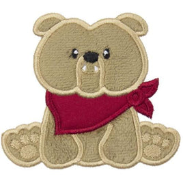 Bulldog Football Patch - Sew Lucky Embroidery