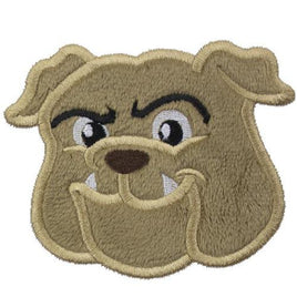 bulldog face football patch - Sew Lucky Embroidery