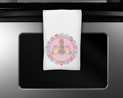 Bunny Trio Waffle Weave Microfiber Kitchen Towel