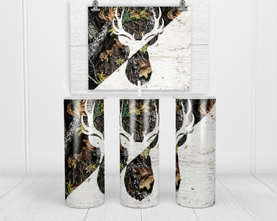 Camo Deer 20 oz insulated tumbler with lid and straw