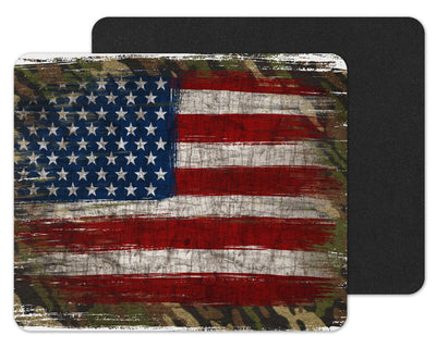 Camouflage American Flag Mouse Pad