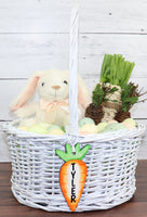 Cotton Tail Easter Basket Gingham Name Tag - Sew Lucky Embroidery