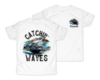 Catching Waves Personalized Short or Long Sleeves Shirt - Sew Lucky Embroidery