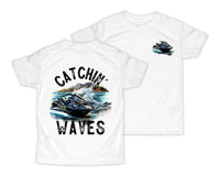 Catching Waves Personalized Short or Long Sleeves Shirt - Sew Lucky Embroidery