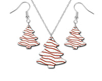 Christmas Tree Earrings and Necklace Set - Sew Lucky Embroidery