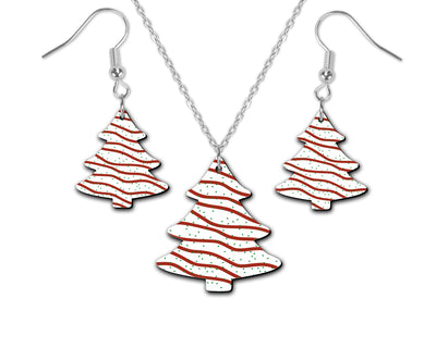 Christmas Tree Earrings and Necklace Set
