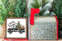 Christmas Truck Christmas Sign - Sew Lucky Embroidery