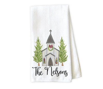 Church Personalized Waffle Weave Microfiber Kitchen Towel