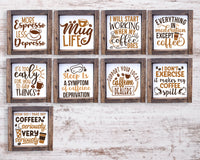 Coffee Farmhouse Tier Tray Signs - Sew Lucky Embroidery