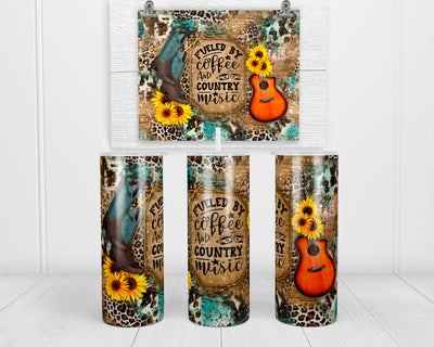 Coffee and Country Music 20 oz insulated tumbler with lid and straw