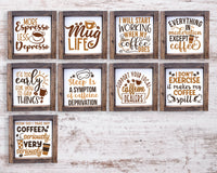Coffee Farmhouse Tier Tray Signs - Sew Lucky Embroidery