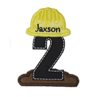 Construction Number Birthday Patch - Sew Lucky Embroidery