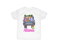 Cottontail Farms Easter Truck Personalized Short or Long Sleeves Shirt - Sew Lucky Embroidery