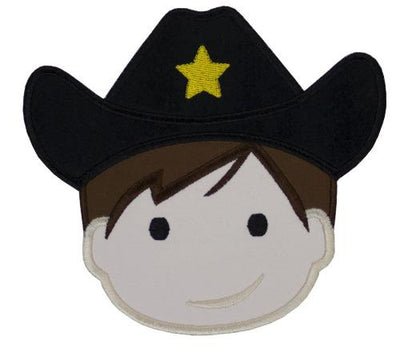 Cowboy Sew or Iron on Embroidered Patch