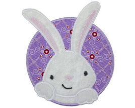 Cute Easter Bunny in Circle Patch - Sew Lucky Embroidery