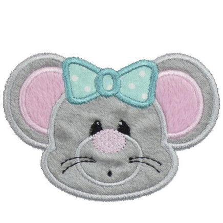 Cute Girl Mouse Patch - Sew Lucky Embroidery