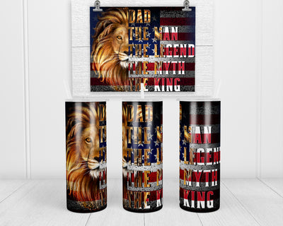Dad the Man Lion 20 oz insulated tumbler with lid and straw