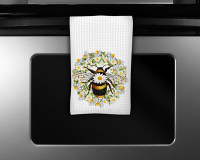 Daisy Bee Waffle Weave Microfiber Kitchen Towel