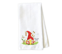 Daisy Bee Gnome Waffle Weave Microfiber Kitchen Towel - Sew Lucky Embroidery