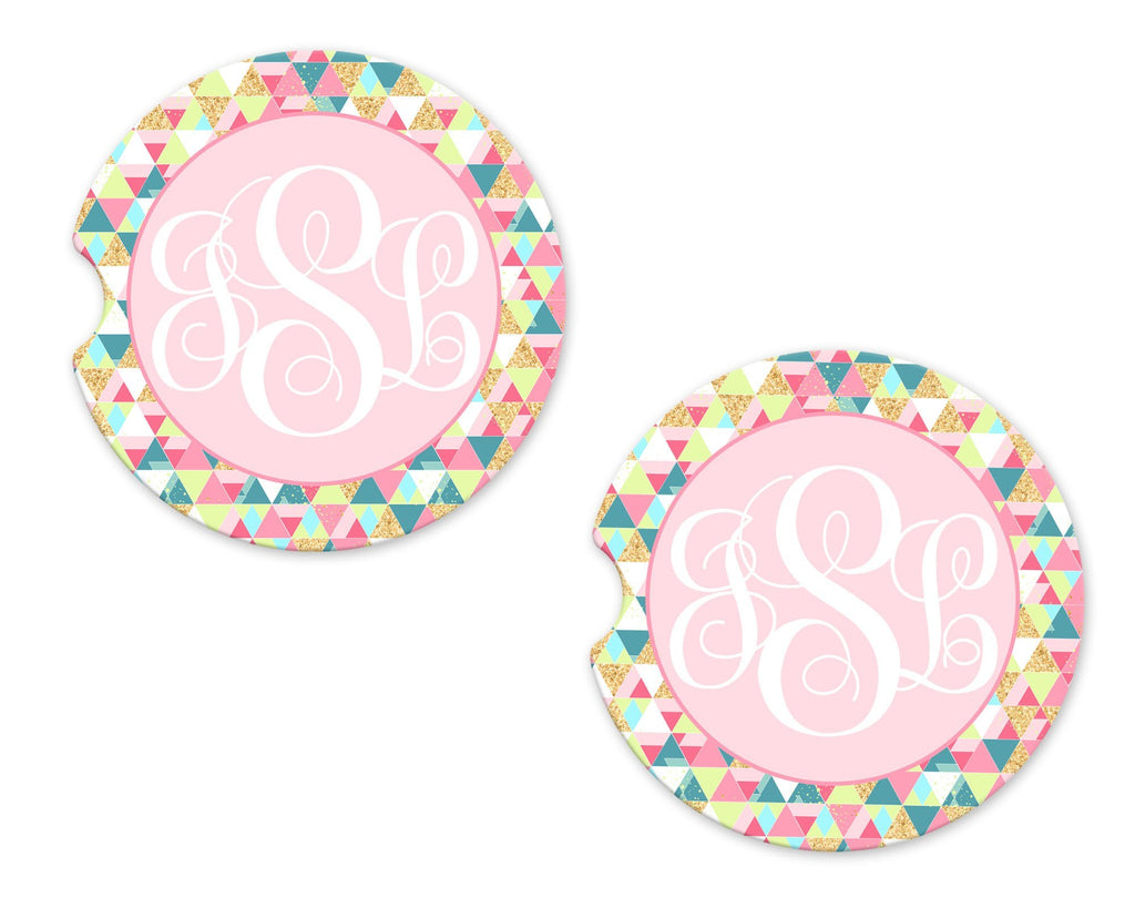 Decoupage Personalized Sandstone Car Coasters - Sew Lucky Embroidery