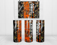 Deer and Bow Hunting 20 oz insulated tumbler with lid and straw - Sew Lucky Embroidery